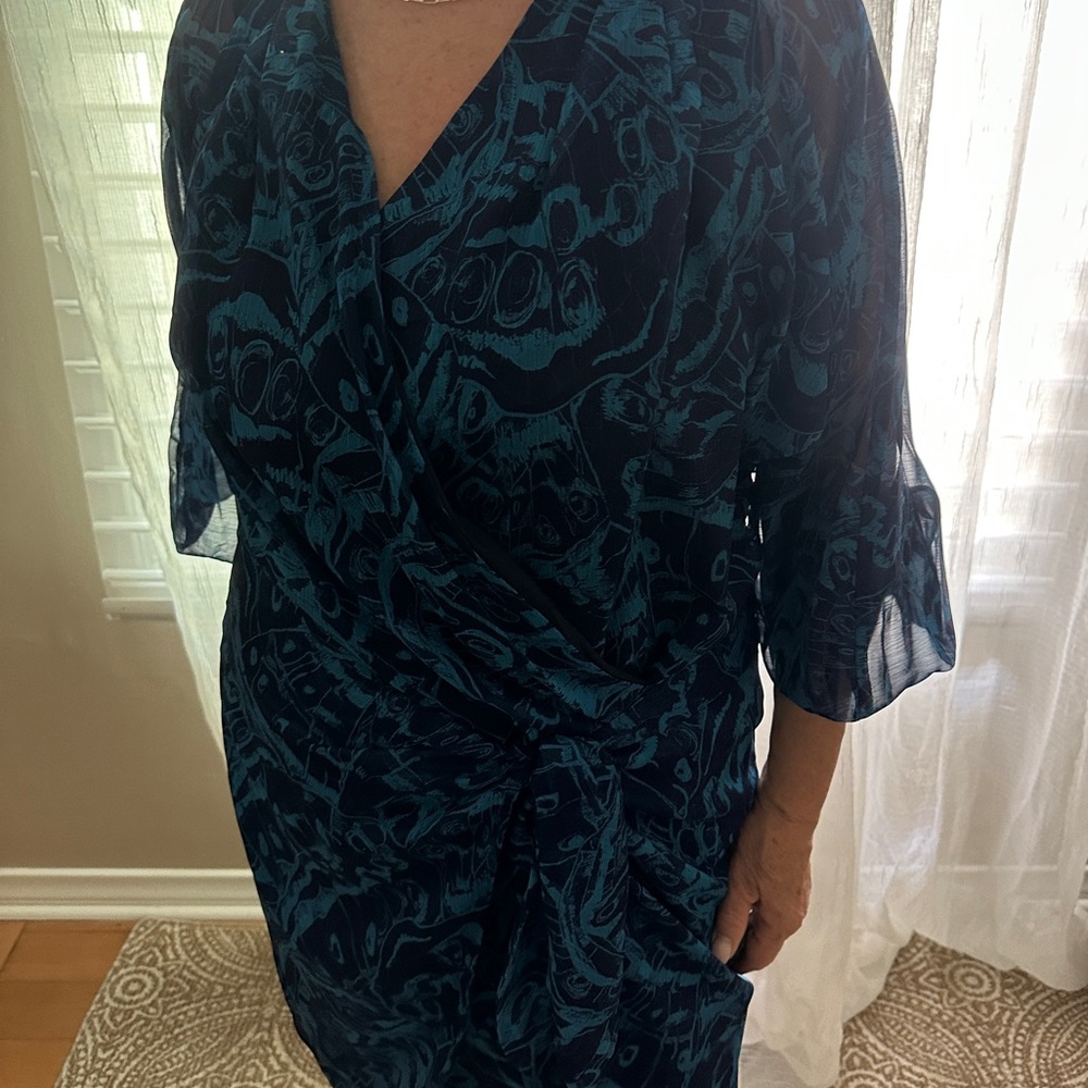 Amanda Uprichard Blue Patterned Dress